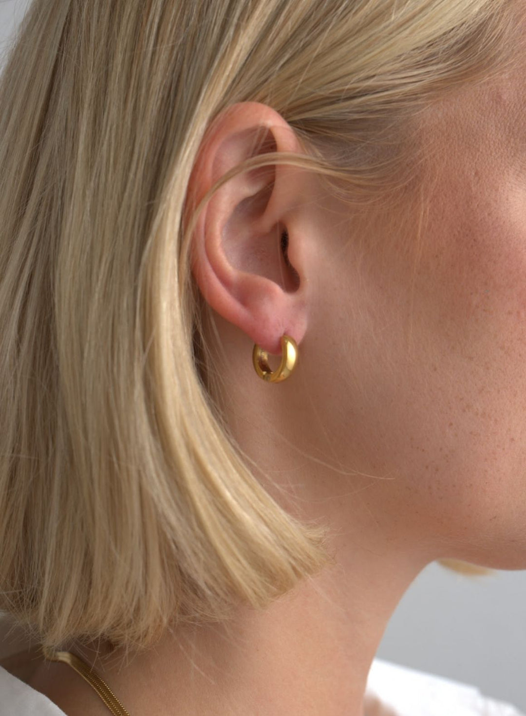Gold Waterproof Hoop Earrings AIM N DE