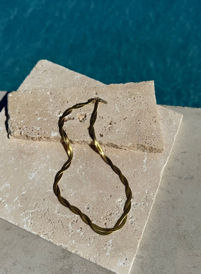 Gold Waterproof Braid Necklace